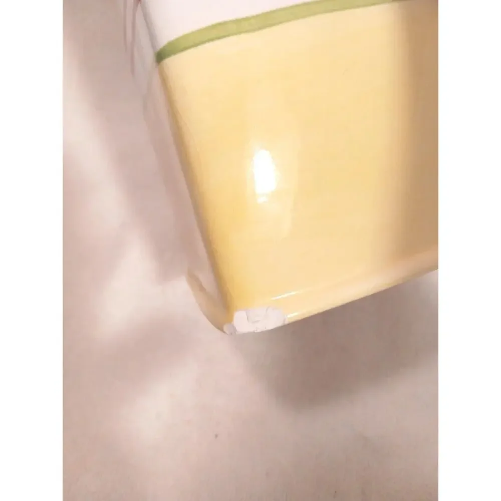RARE Yellow Red Cherries Clay Canister Art Sonoma Ceramic 8